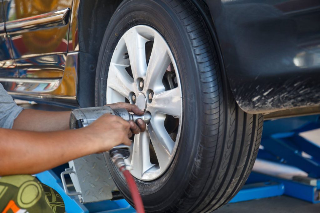 Photo Of A Tyre Being Serviced